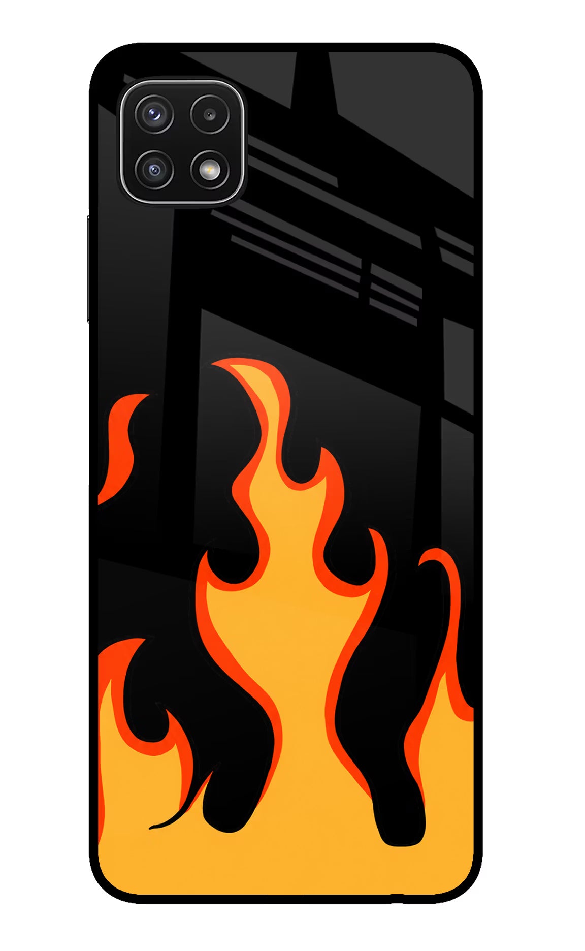 Fired Up – Black Samsung A22 5G Glass Case