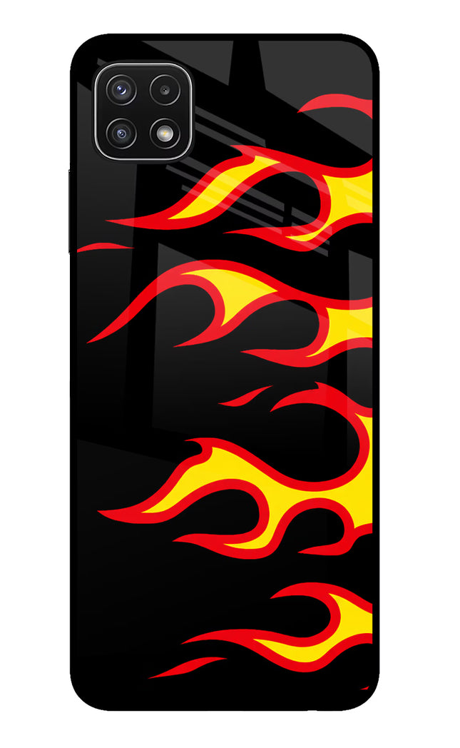 Side Sweep Flames Samsung A22 5G Glass Case