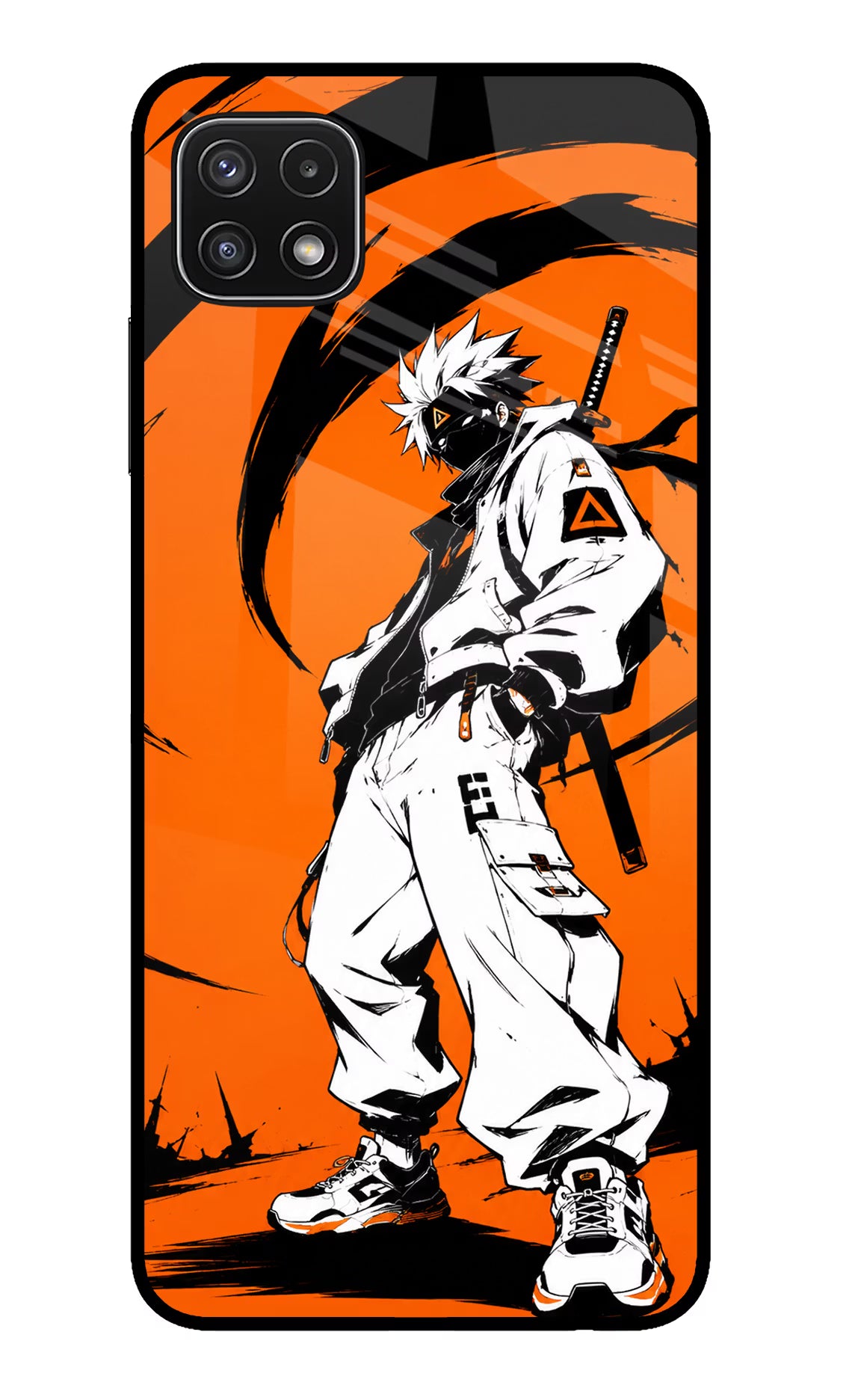 Street Samurai  Samsung A22 5G Glass Case Back Cover by Casekaro