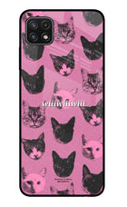 Pink Cats Samsung A22 5G Glass Case