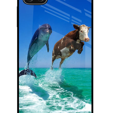 Dolphin vs Cow Samsung A22 5G Glass Case
