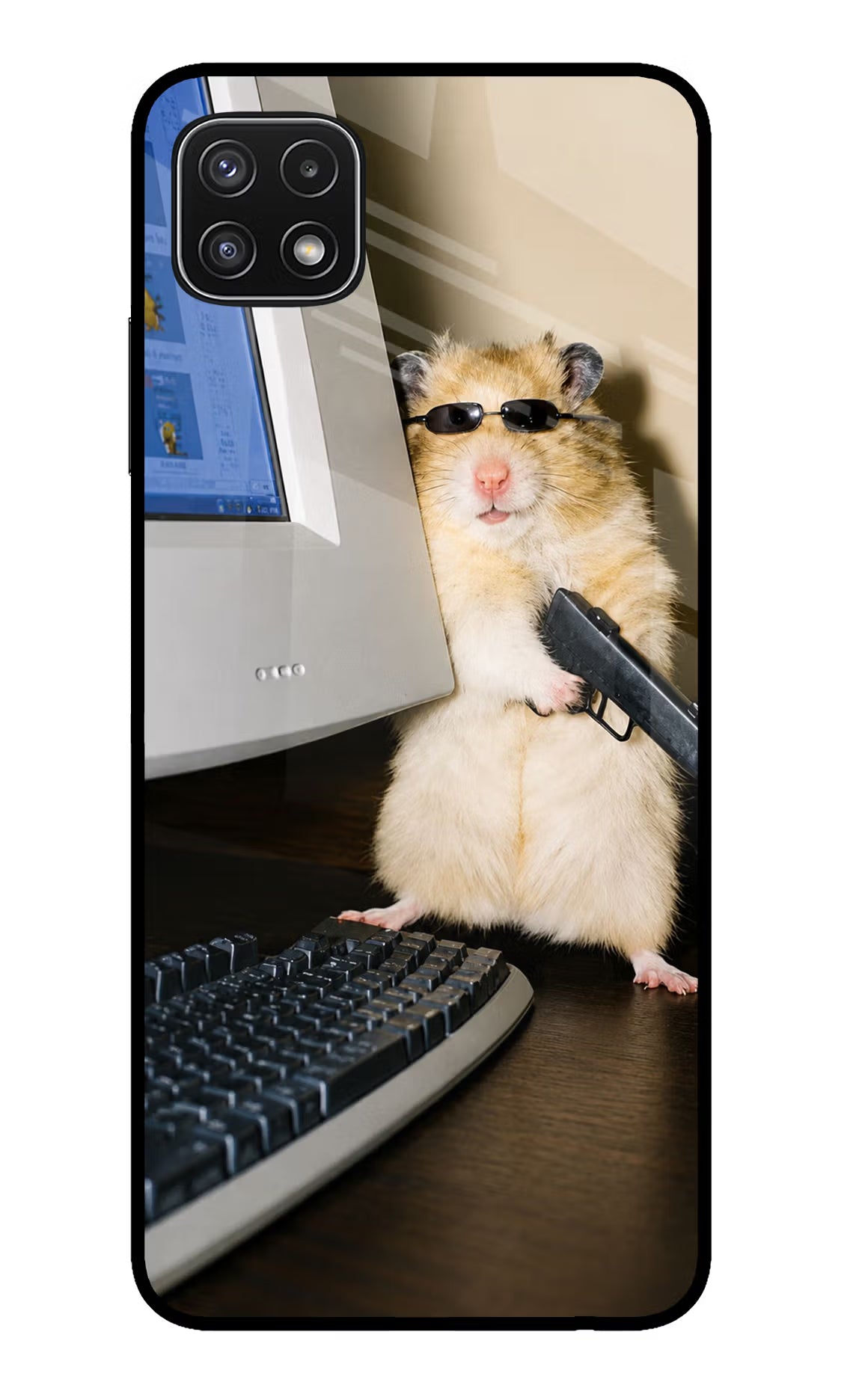 Hacker Hamster Samsung A22 5G Glass Case