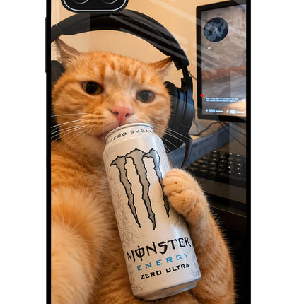 Gamer Cat Energy Samsung A22 5G Glass Case