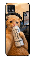 Gamer Cat Energy Samsung A22 5G Glass Case