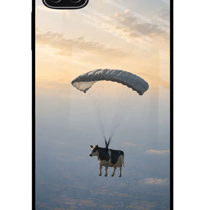 Skydiving Cow Samsung A22 5G Glass Case