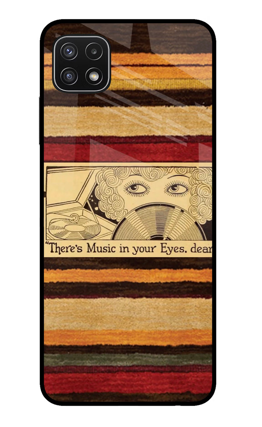 Vinyl Stripes Samsung A22 5G Back Cover, Glass case