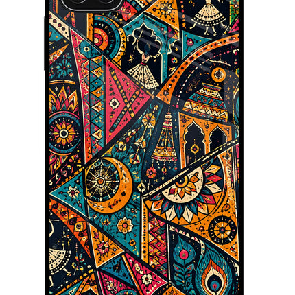 Folk Print Samsung A22 5G Glass Case