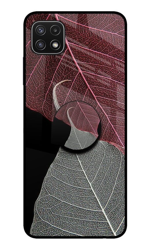 Leaf Pattern Samsung A22 5G Glass Case