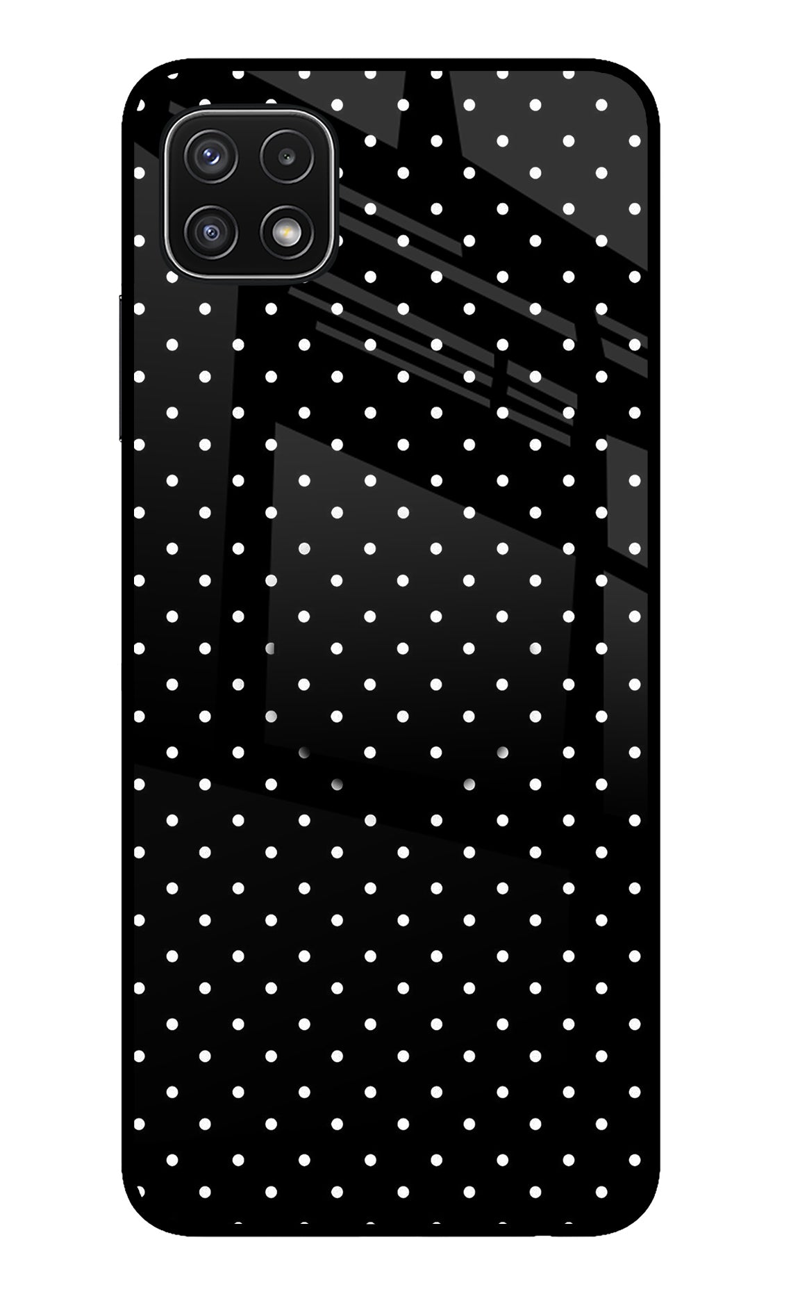 White Dots Samsung A22 5G Glass Case