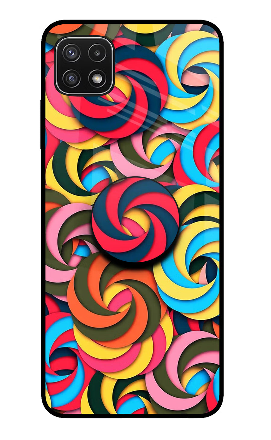 Spiral Pattern Samsung A22 5G Pop Case, Glass case