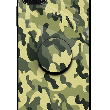 Camouflage Samsung A22 5G Glass Case
