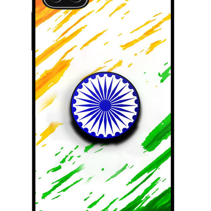 Indian Flag Ashoka Chakra Samsung A22 5G Glass Case