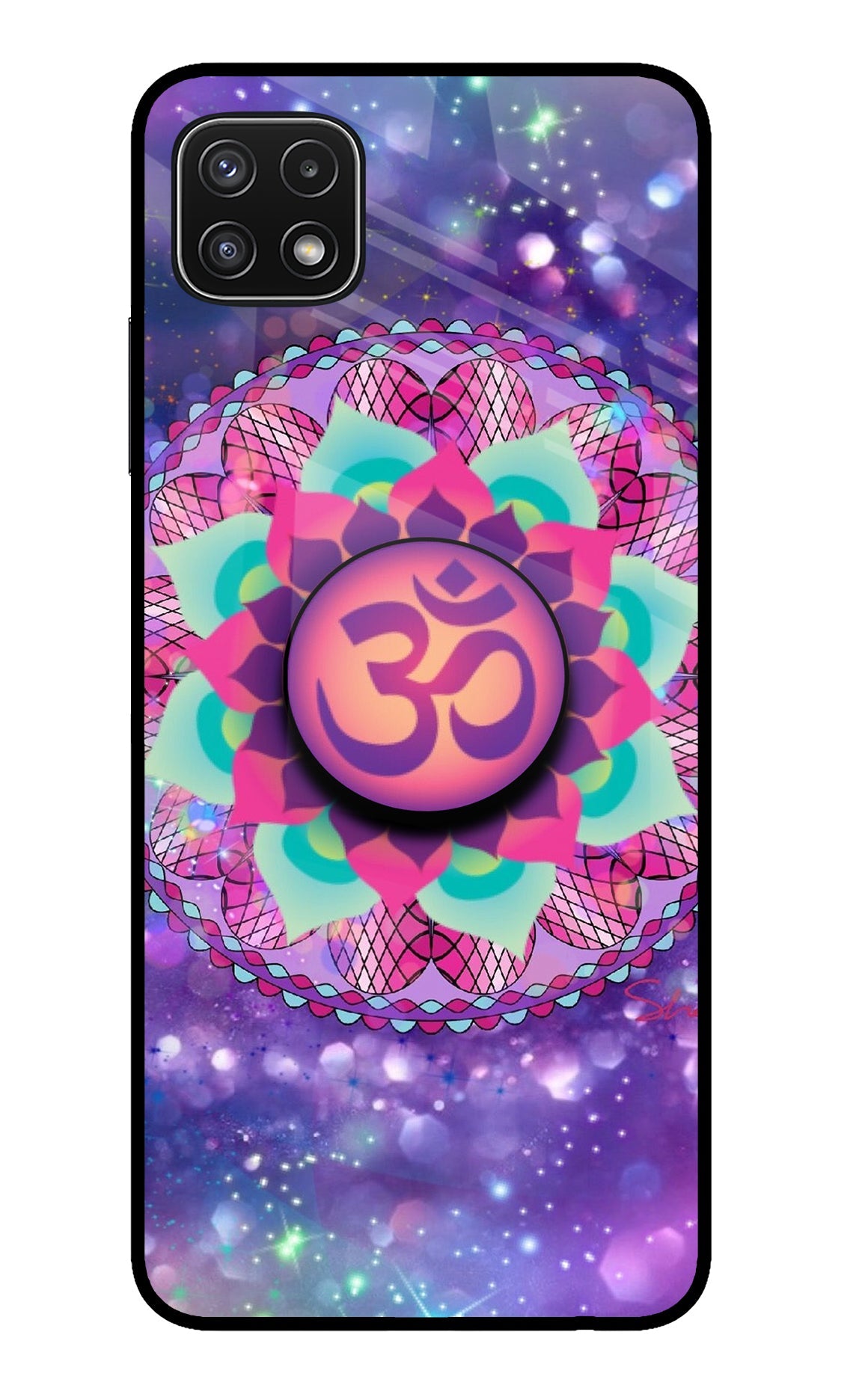 Om Purple Samsung A22 5G Glass Case