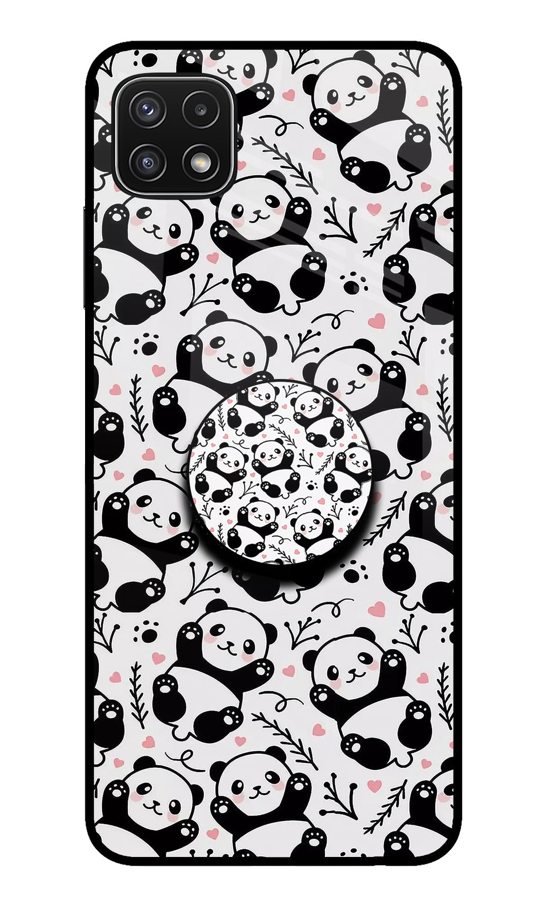 Cute Panda Samsung A22 5G Glass Case