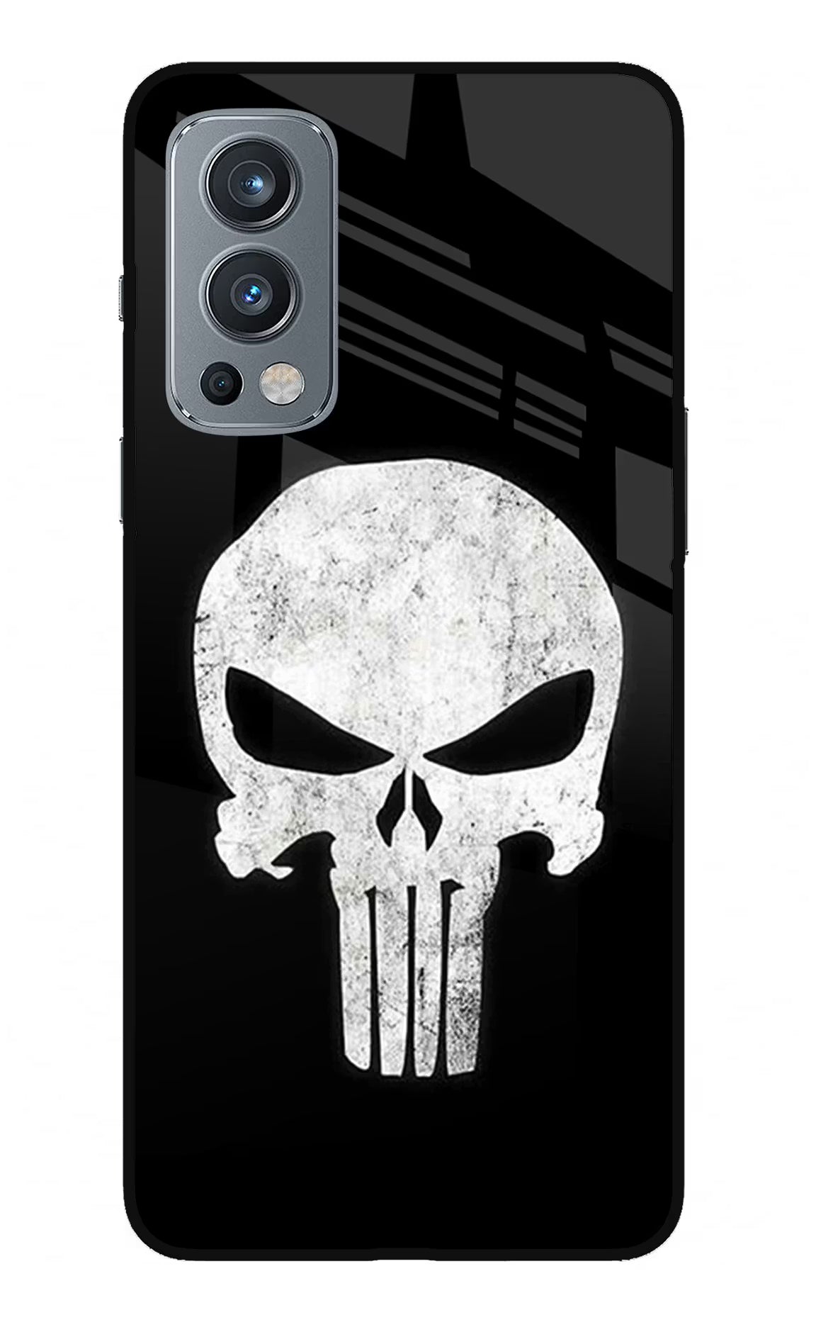 Punisher Skull OnePlus Nord 2 5G Glass Case Back Cover by Casekaro