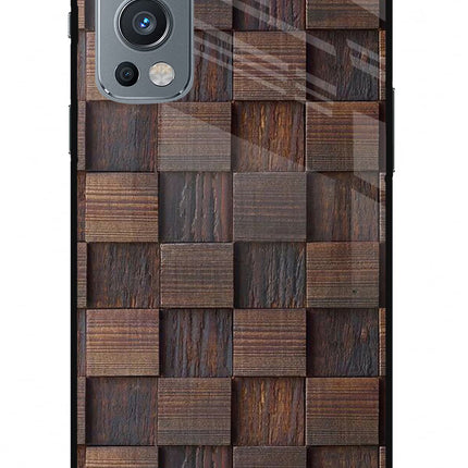 Wooden Cube Design OnePlus Nord 2 5G Glass Case