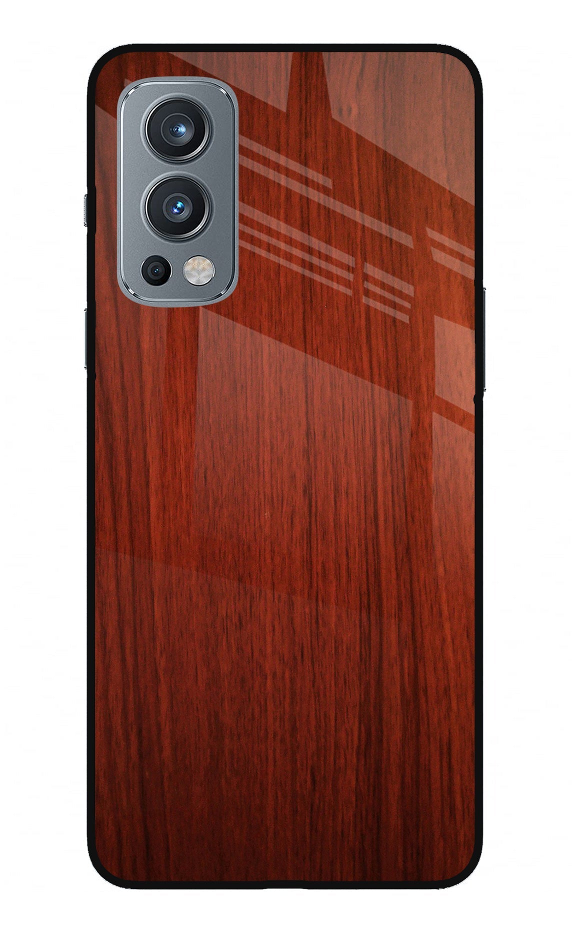 Wooden Plain Pattern OnePlus Nord 2 5G Glass Case