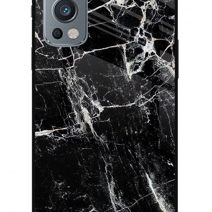 Black Marble Texture OnePlus Nord 2 5G Glass Case