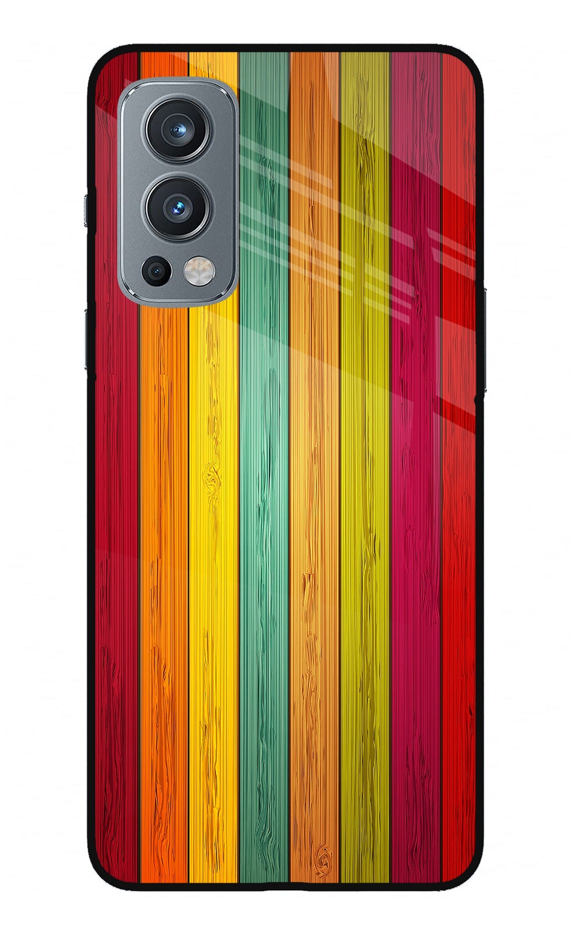 Multicolor Wooden OnePlus Nord 2 5G Glass Case