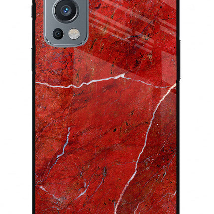 Red Marble Design OnePlus Nord 2 5G Glass Case