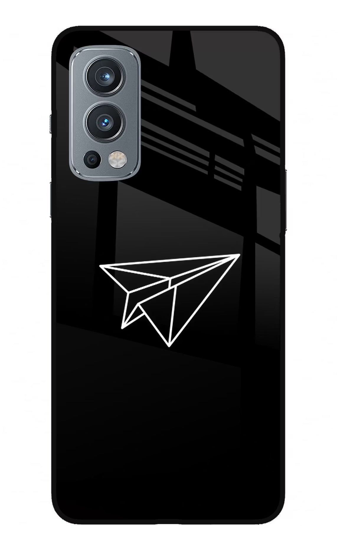 Paper Plane White OnePlus Nord 2 5G Glass Case Back Cover by Casekaro