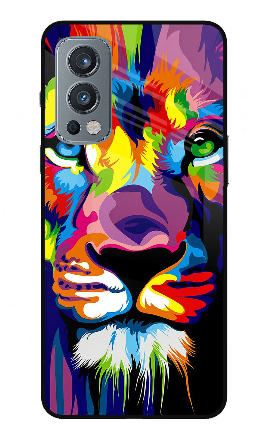 Lion OnePlus Nord 2 5G Back Cover, Glass case