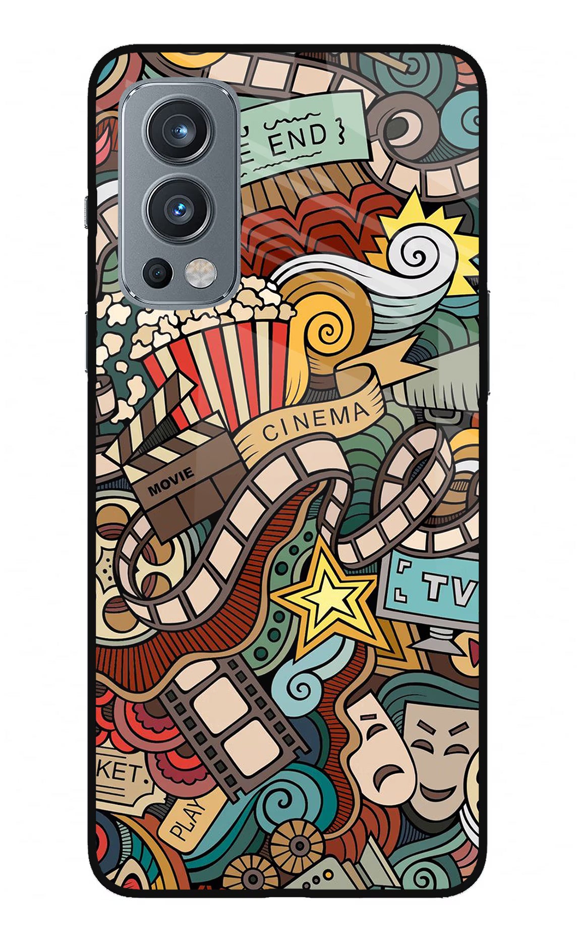 Cinema Abstract OnePlus Nord 2 5G Glass Case Back Cover by Casekaro