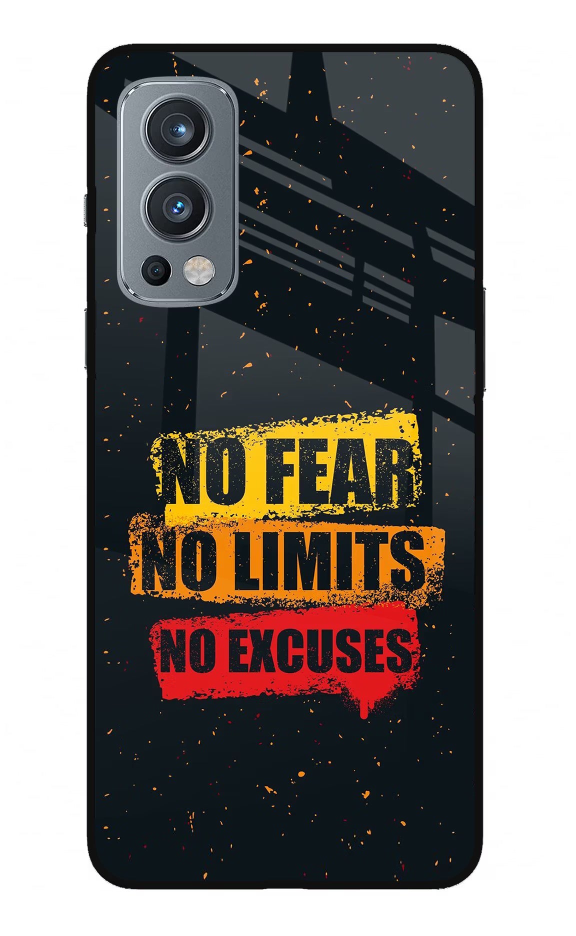 No Fear No Limits No Excuse OnePlus Nord 2 5G Glass Case Back Cover by Casekaro