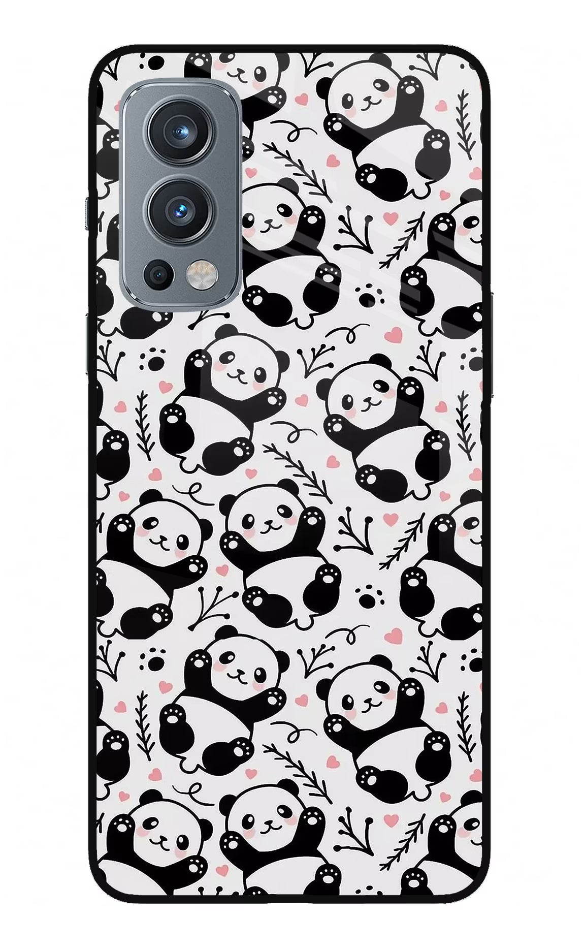 Cute Panda OnePlus Nord 2 5G Glass Case Back Cover by Casekaro