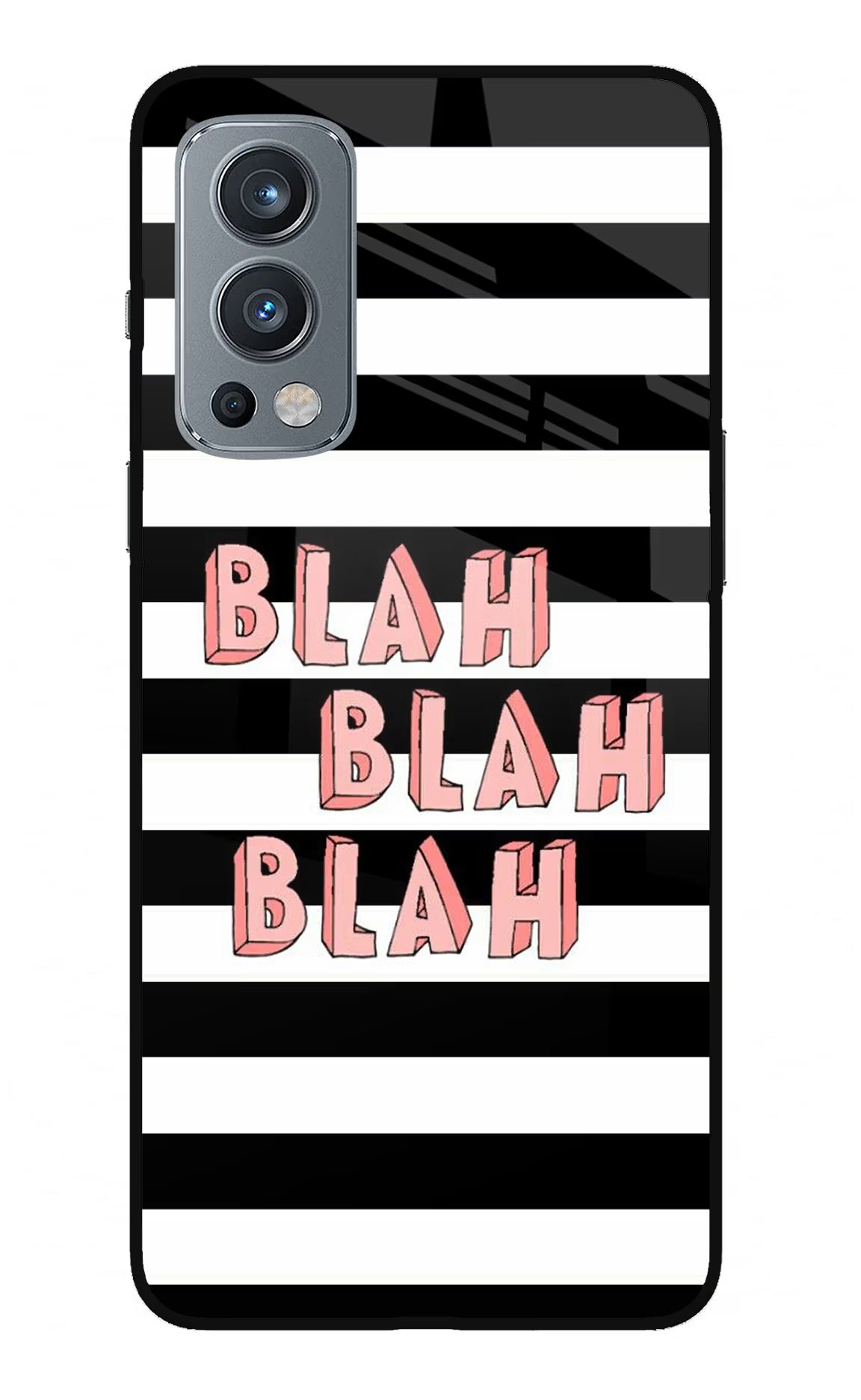 Blah Blah Blah OnePlus Nord 2 5G Glass Case Back Cover by Casekaro