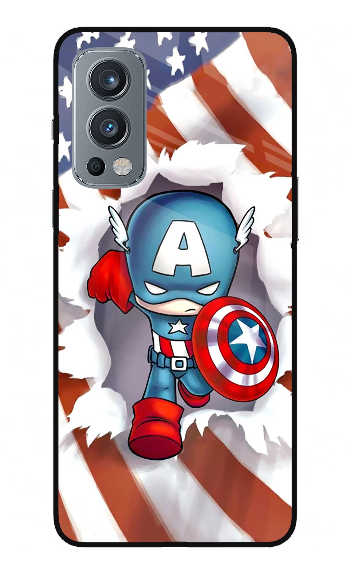 Captain America OnePlus Nord 2 5G Glass Case Back Cover by Casekaro