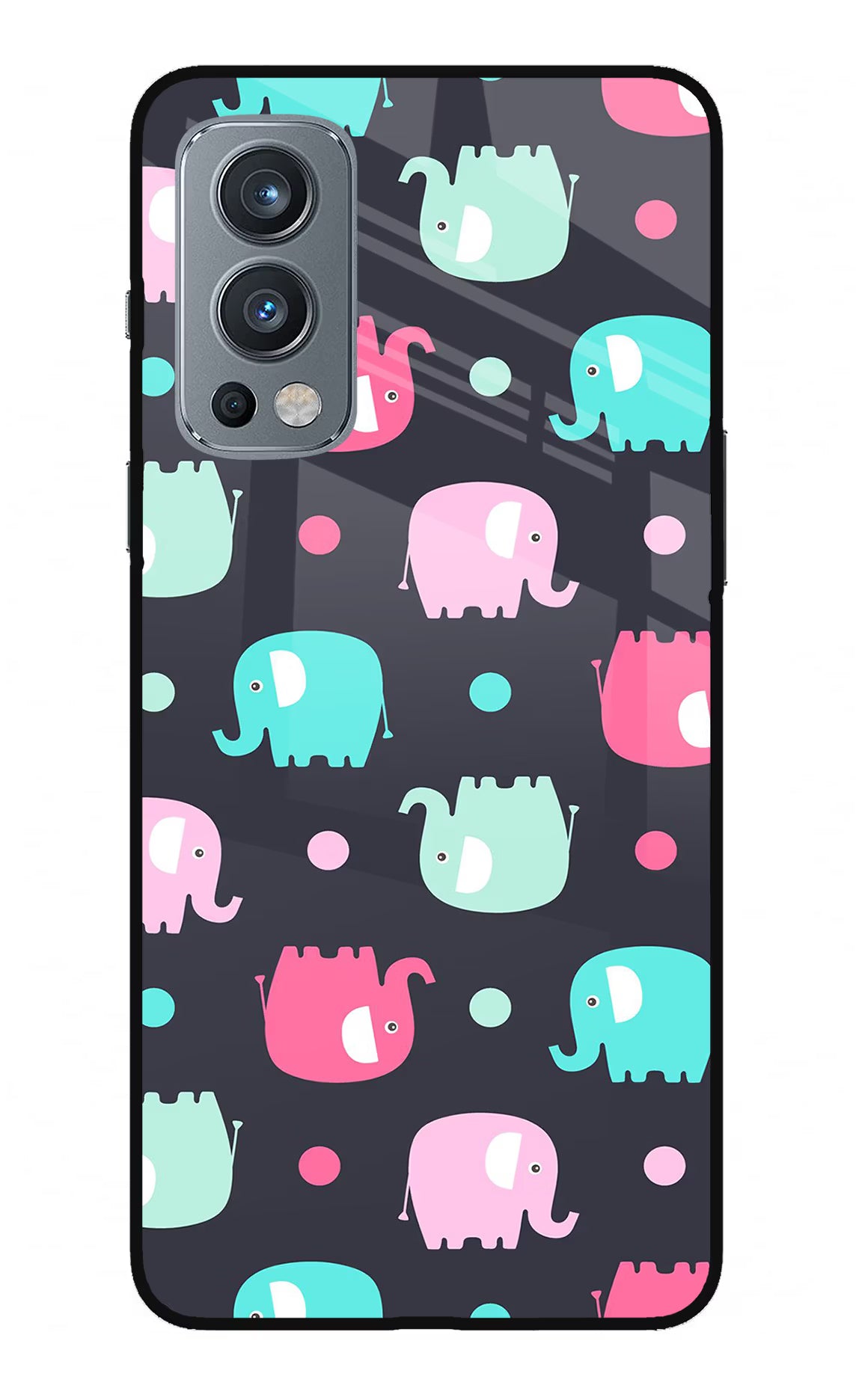 Elephants OnePlus Nord 2 5G Glass Case Back Cover by Casekaro