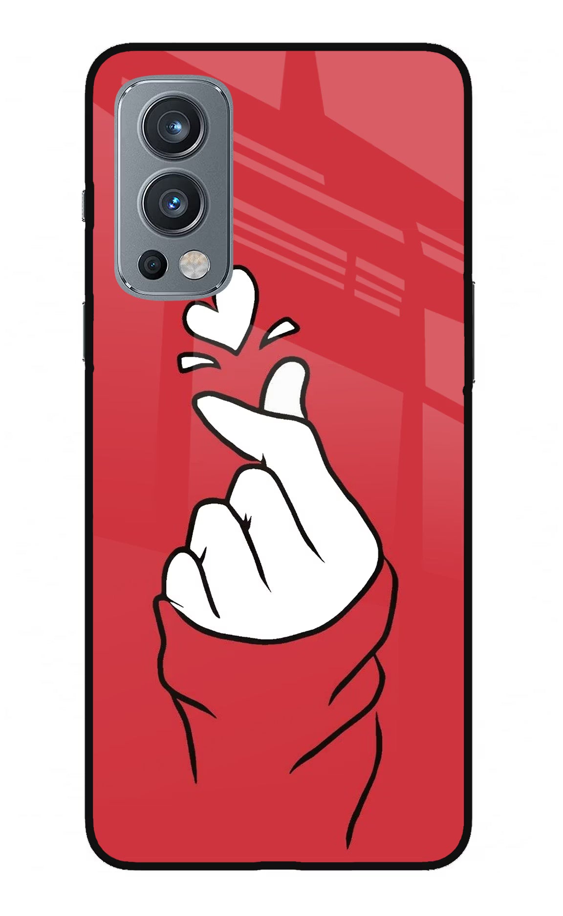 Korean Love Sign OnePlus Nord 2 5G Glass Case Back Cover by Casekaro