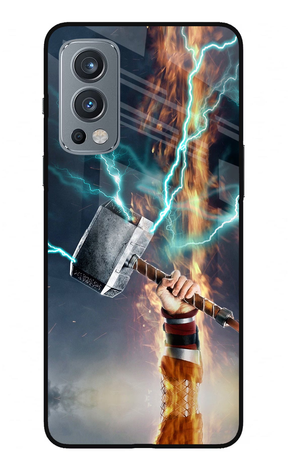 Thor Hammer Mjolnir OnePlus Nord 2 5G Glass Case Back Cover by Casekaro