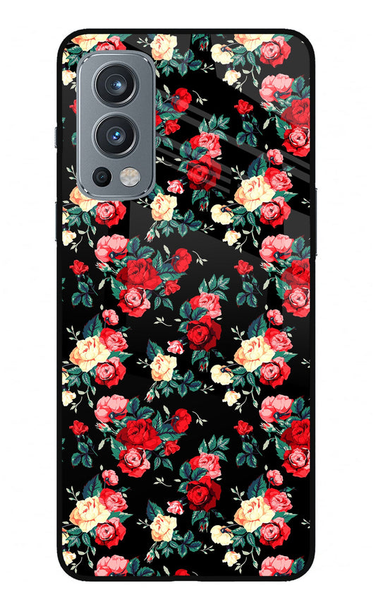 Rose Pattern OnePlus Nord 2 5G Glass Case