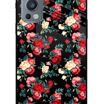 Rose Pattern OnePlus Nord 2 5G Glass Case