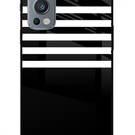Black and White Print OnePlus Nord 2 5G Glass Case Back Cover by Casekaro