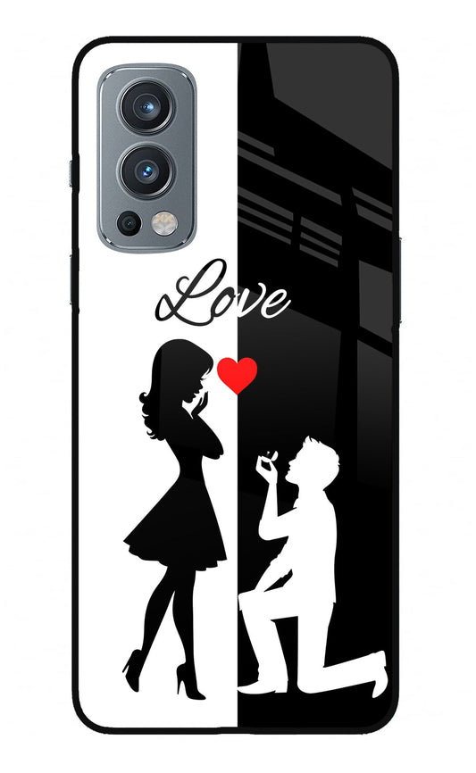Love Propose Black And White OnePlus Nord 2 5G Glass Case
