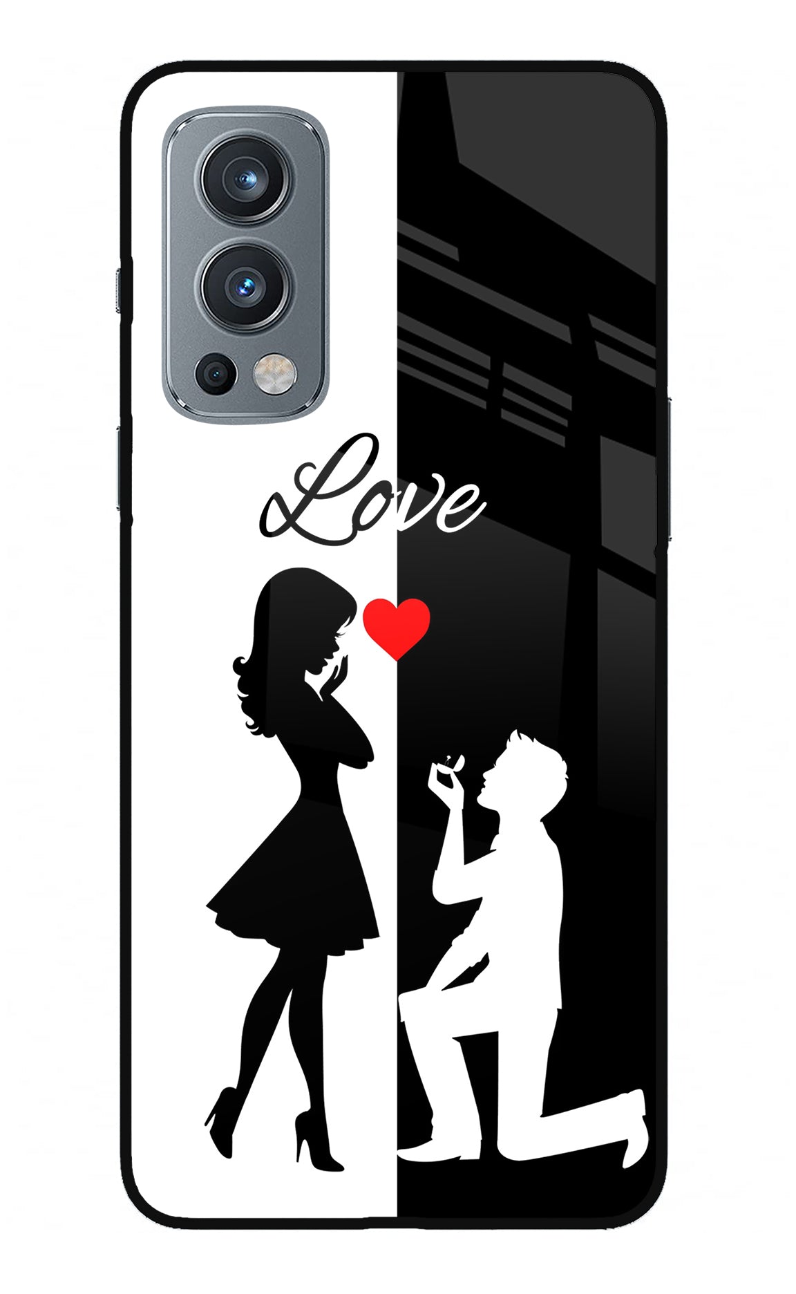 Love Propose Black And White OnePlus Nord 2 5G Back Cover
