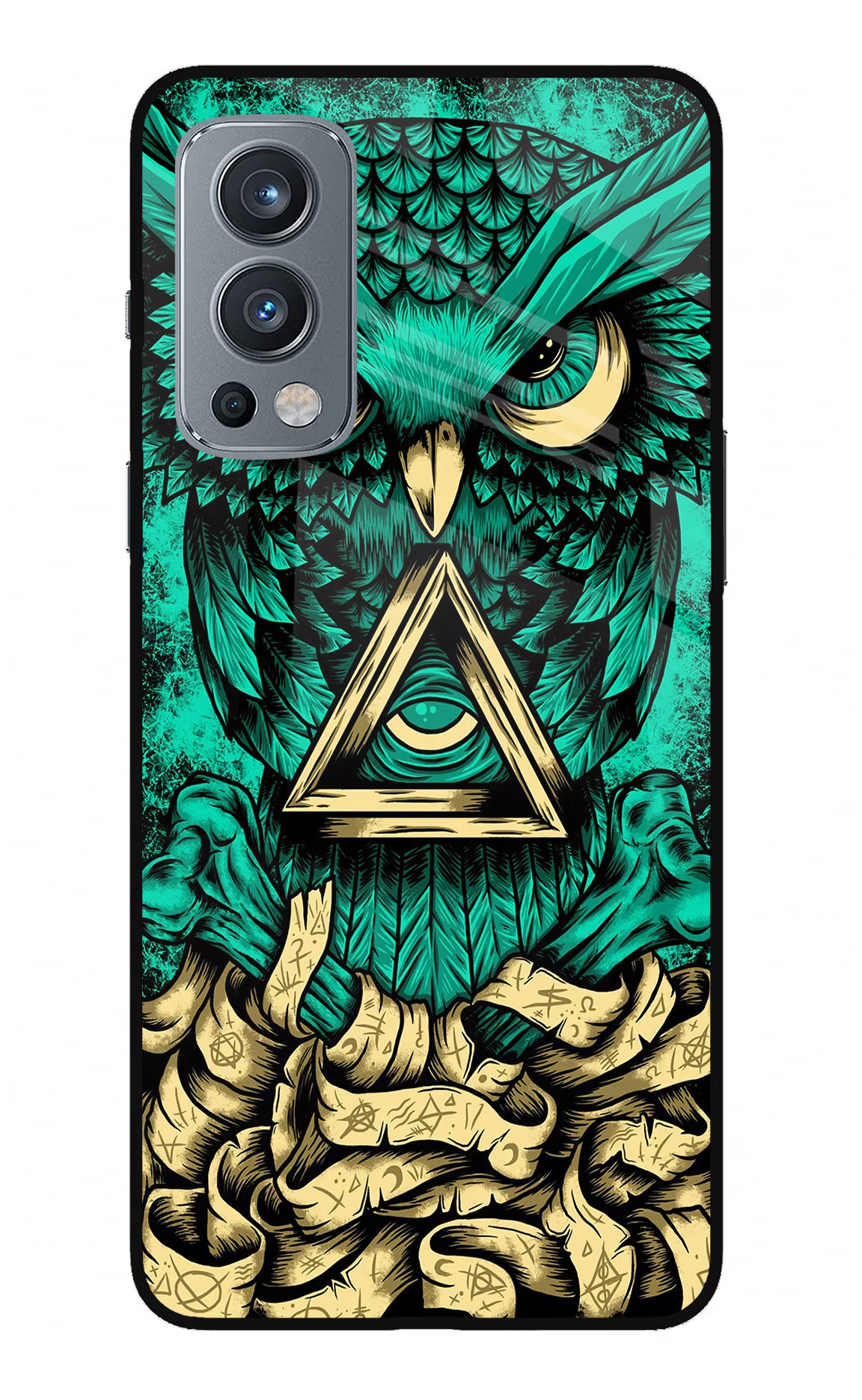 Green Owl OnePlus Nord 2 5G Glass Case Back Cover by Casekaro