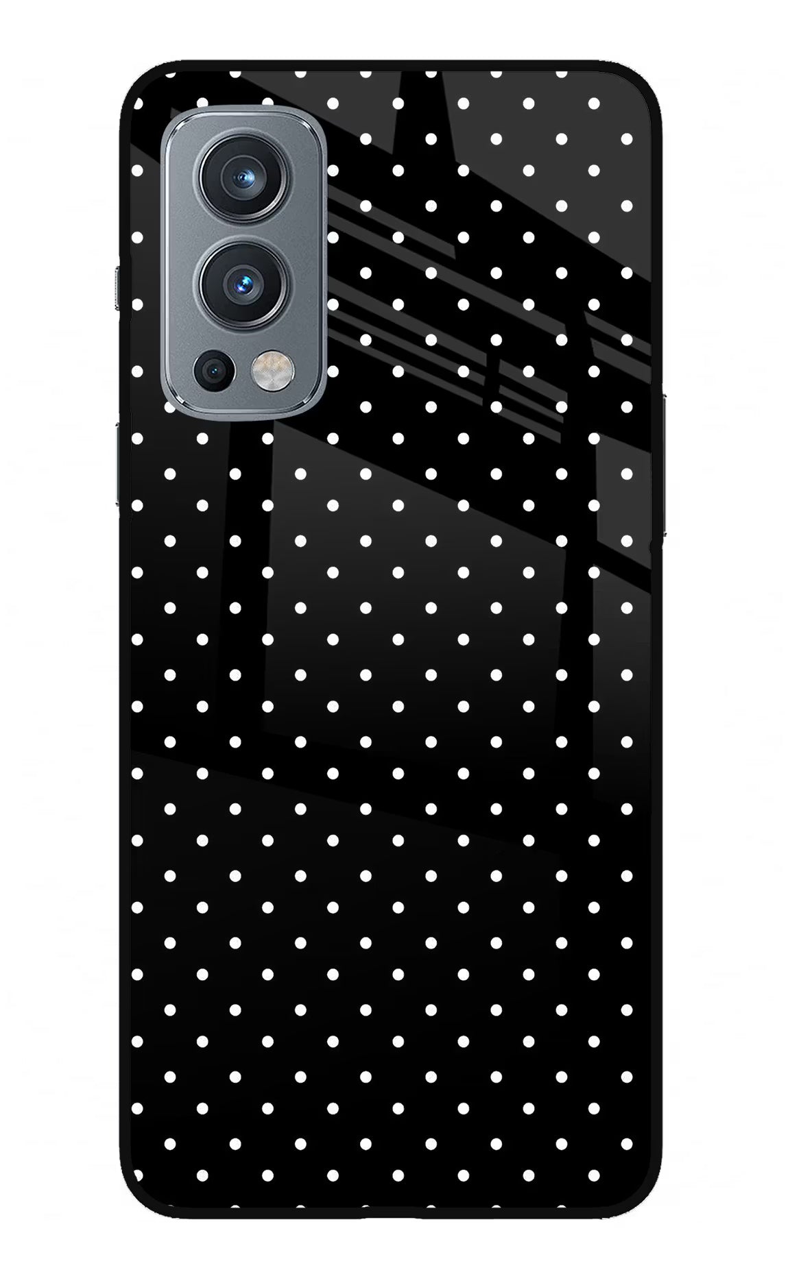 White Dots OnePlus Nord 2 5G Glass Case Back Cover by Casekaro