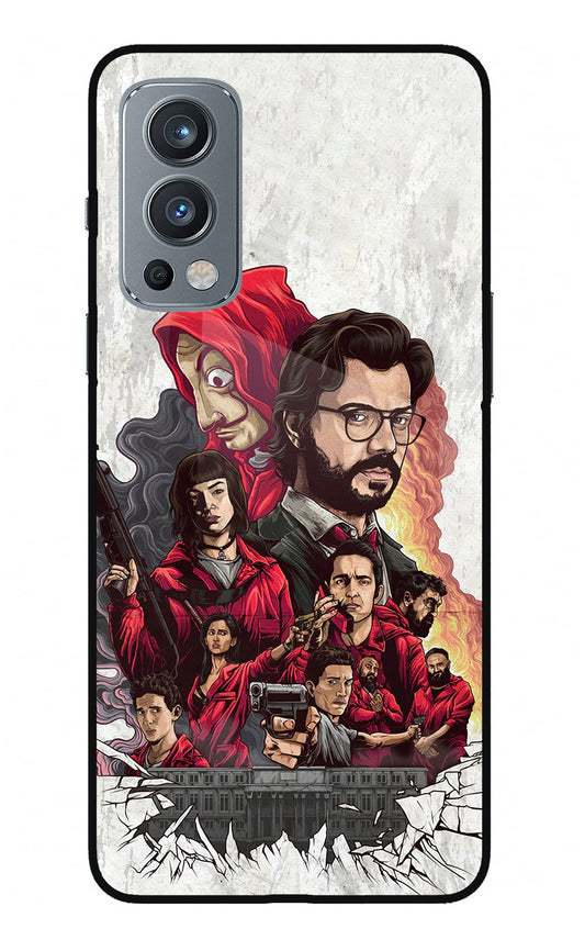 Money Heist Artwork OnePlus Nord 2 5G Glass Case