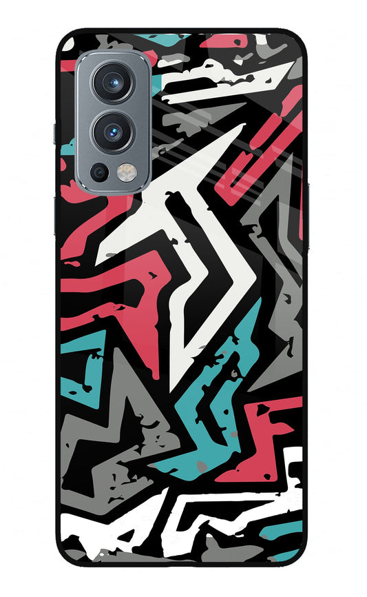 Geometric Graffiti OnePlus Nord 2 5G Glass Case