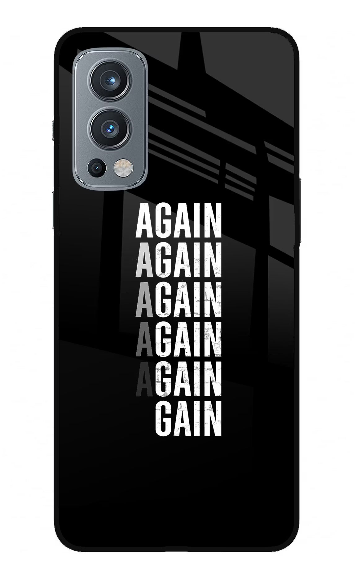 Again Again Gain OnePlus Nord 2 5G Glass Case Back Cover by Casekaro