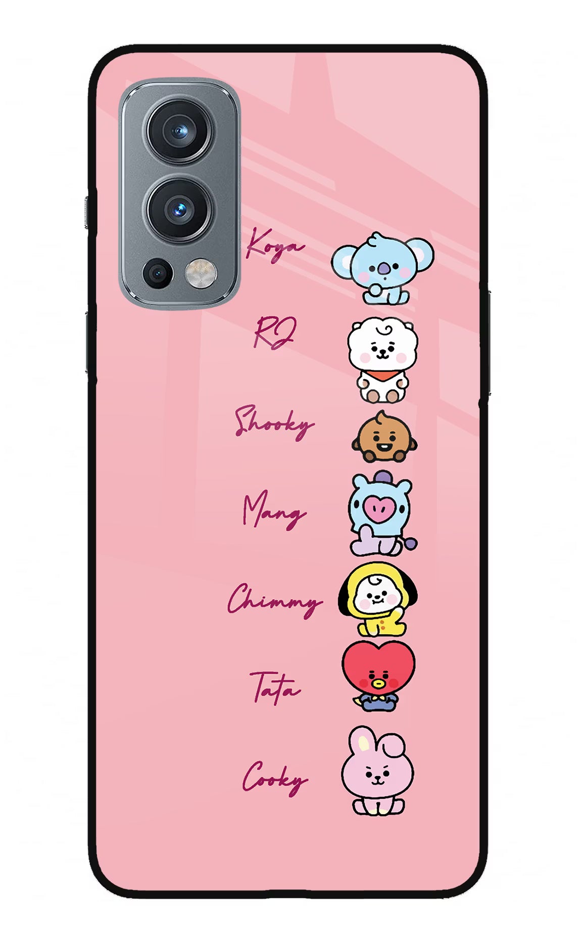 BTS names OnePlus Nord 2 5G Glass Case Back Cover by Casekaro