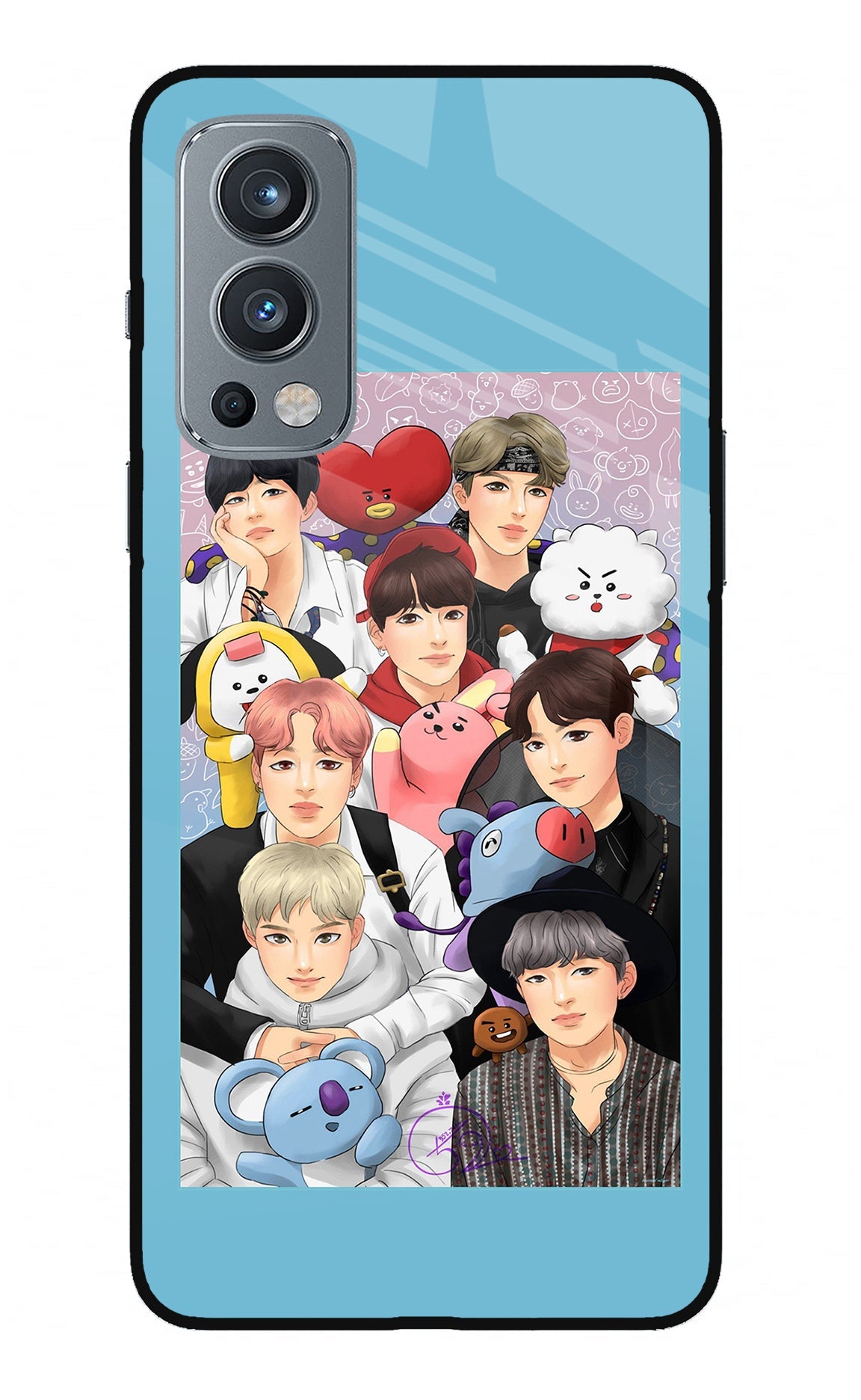 BTS with animals OnePlus Nord 2 5G Glass Case