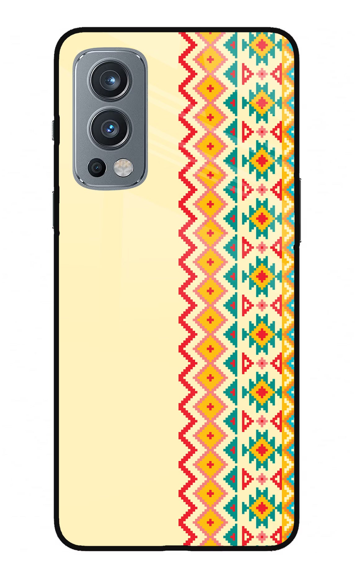 Ethnic Seamless OnePlus Nord 2 5G Glass Case Back Cover by Casekaro