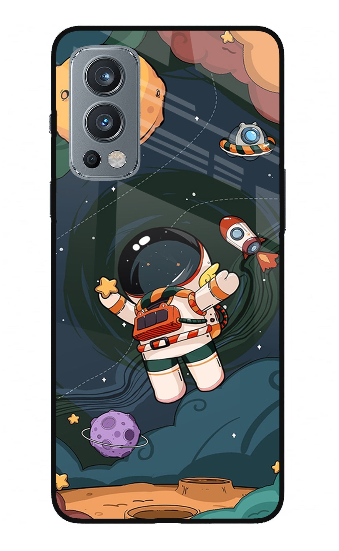 Cartoon Astronaut OnePlus Nord 2 5G Glass Case