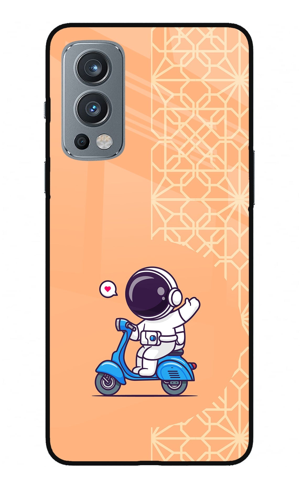 Cute Astronaut Riding OnePlus Nord 2 5G Glass Case