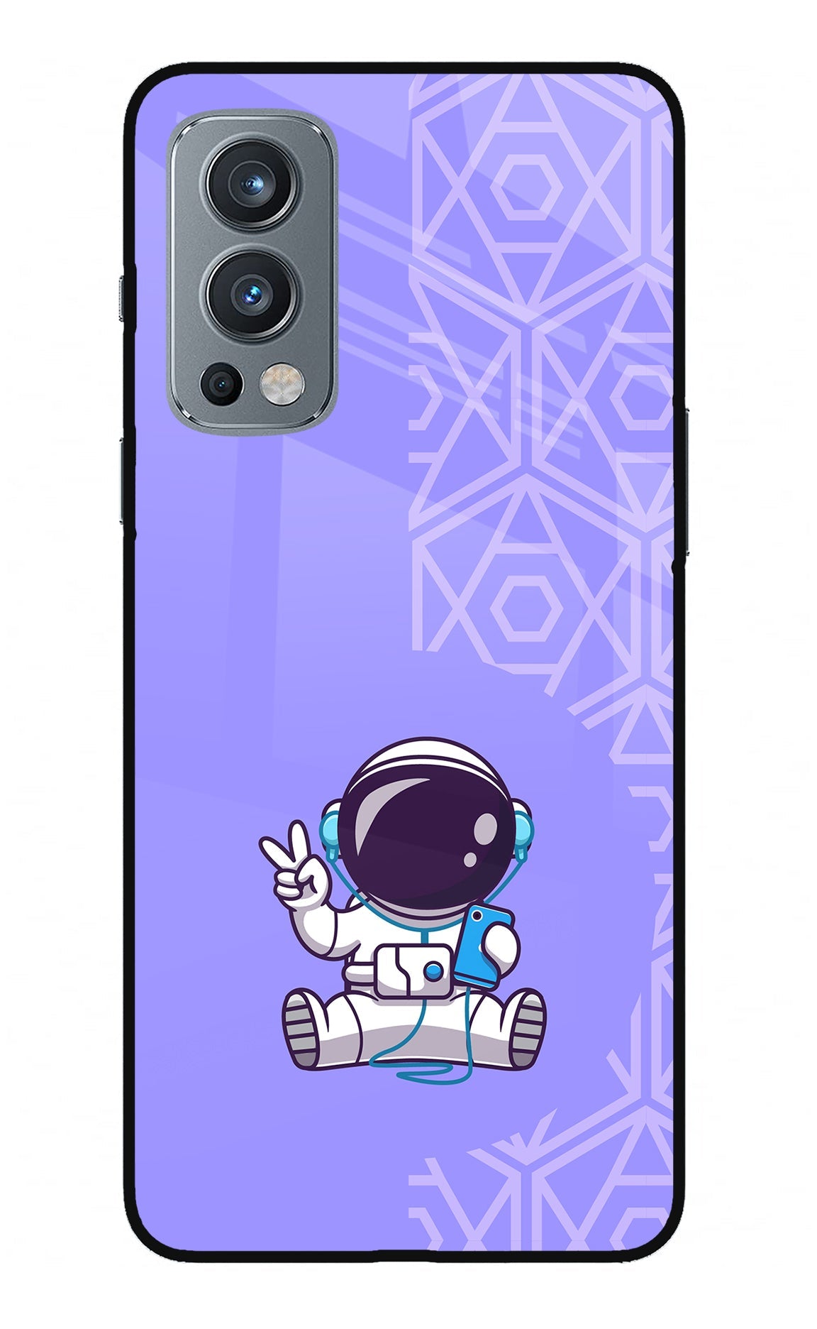Cute Astronaut Chilling OnePlus Nord 2 5G Glass Case